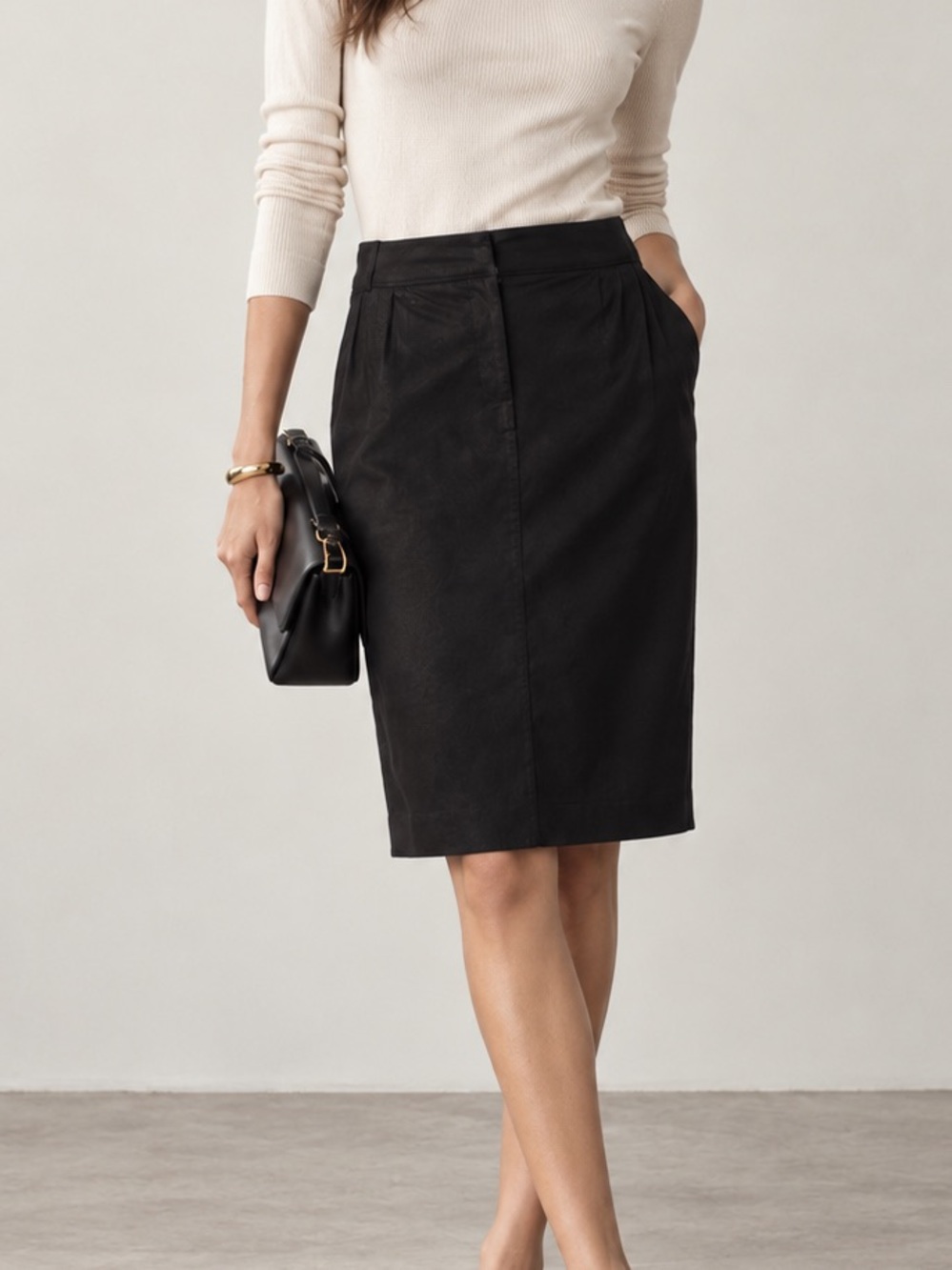 Burberry Dark Charcoal Classic Tailored Pencil Skirt - Size 42 EU / US 8 / M